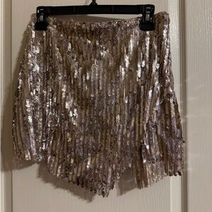 Free People Silver and Nude Sequin
Shimmer Mini Skirt